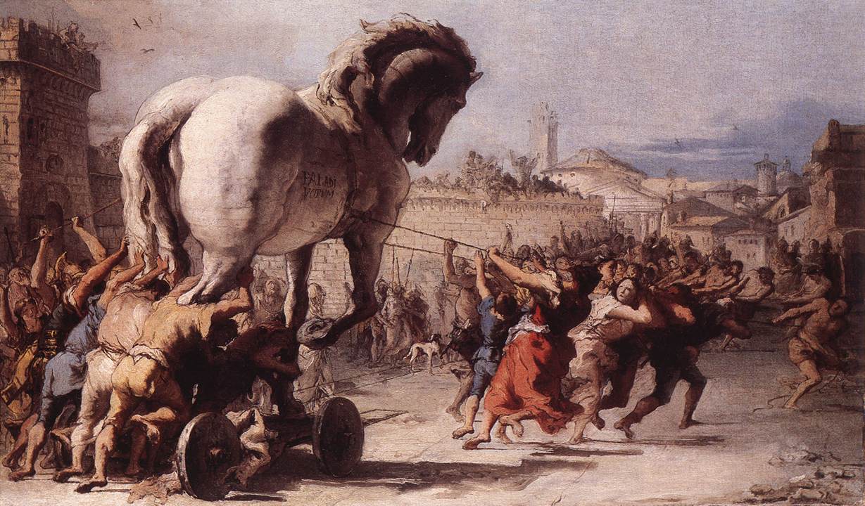 The Procession of the Trojan Horse in Troy e